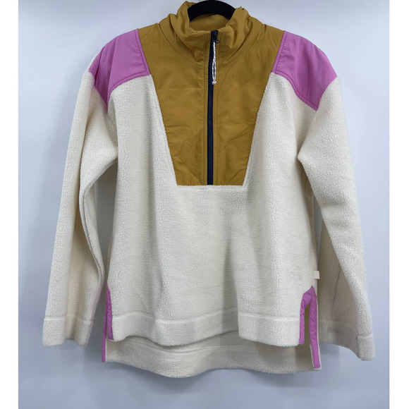 Free Assembly Womens Half Zip Mixy Popover Colorblock Sweater Sweatshirt XL - Picture 2 of 10